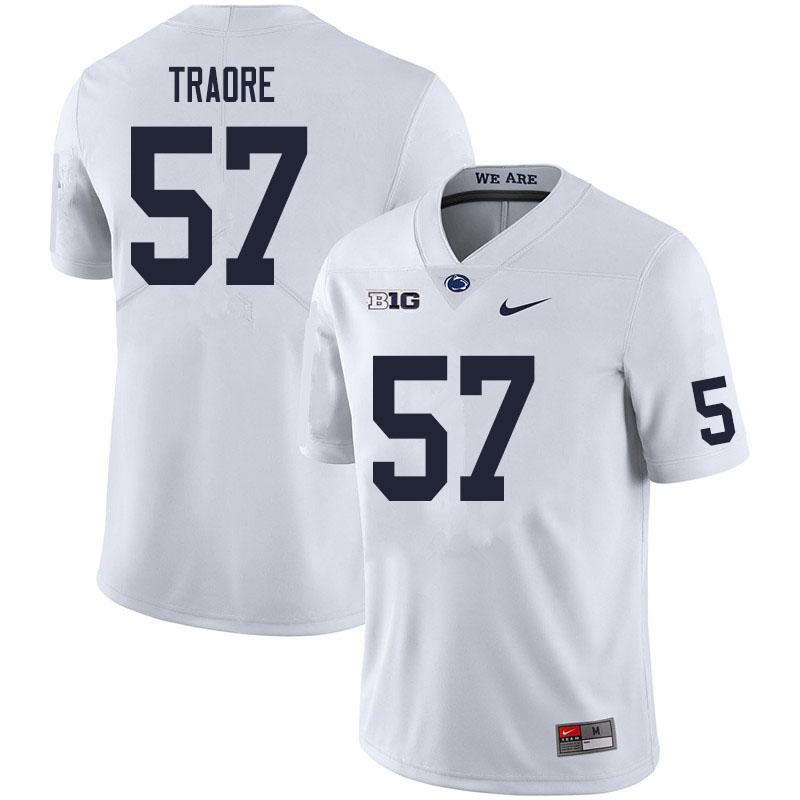NCAA Nike Men's Penn State Nittany Lions Ibrahim Traore #57 College Football Authentic White Stitched Jersey RLX4798AE